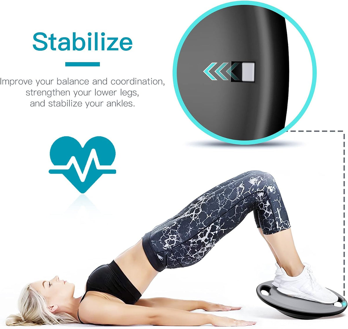 Wobble Exercise Balance Board, No-Skid Surface