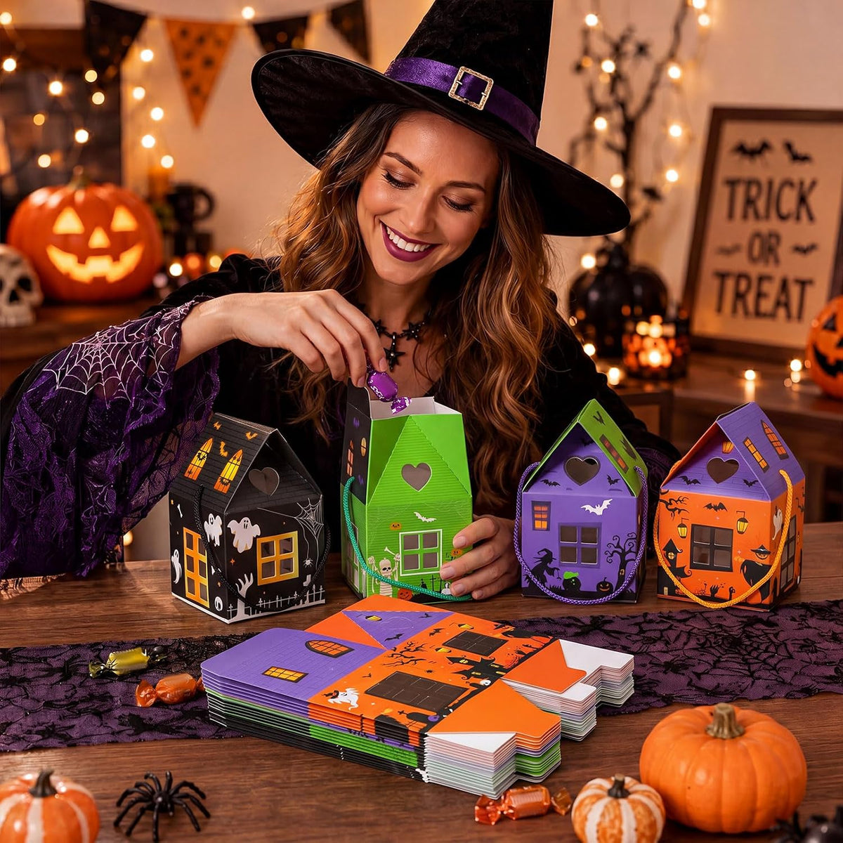 Halloween Treat Boxes Mini Castle House Candy Box