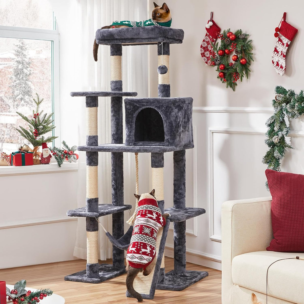 Sturdy Cat Tower for Heavy Cats, Indoor